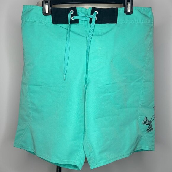 Under Armour - Teal & Black Swim Trunks - Picture 1 of 2